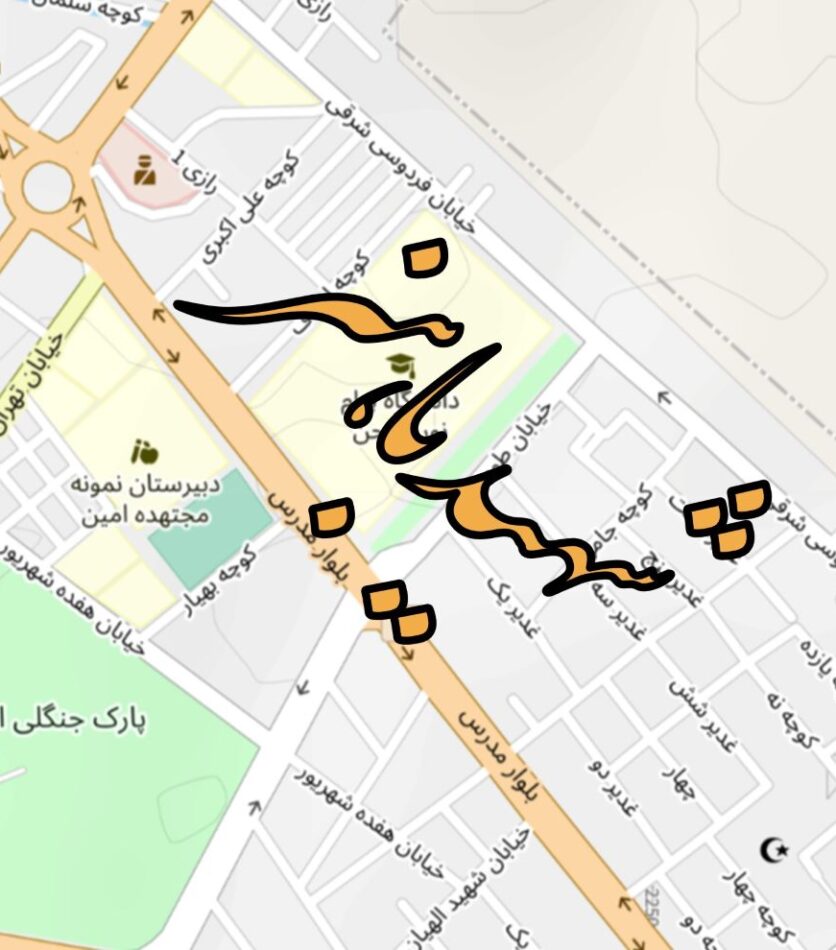 نقشه محله شهید باهنر بروجن