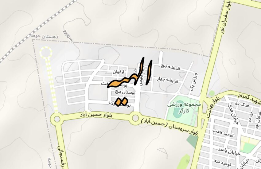 نقشه شهرک الهیه بروجن